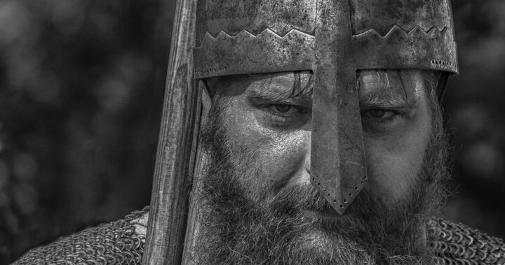 Close up af viking fra Ribe vikinge center