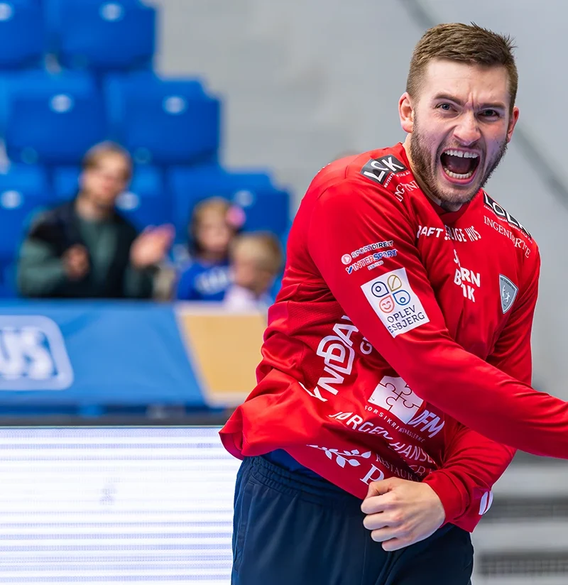 Ágúst Björgvinsson jubler for Ribe-Esbjerg HH