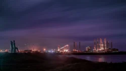 Esbjerg Havn taget en nat i oktober