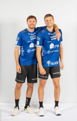 Morten og Mathias Jørgensen spiller håndbold sammen i Ribe Esbjerg HH Bdr. Jørgensen spiller håndbold sammen i Ribe Esbjerg HH