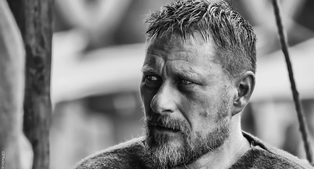 Viking i teltet efter kampe ved Sletten
